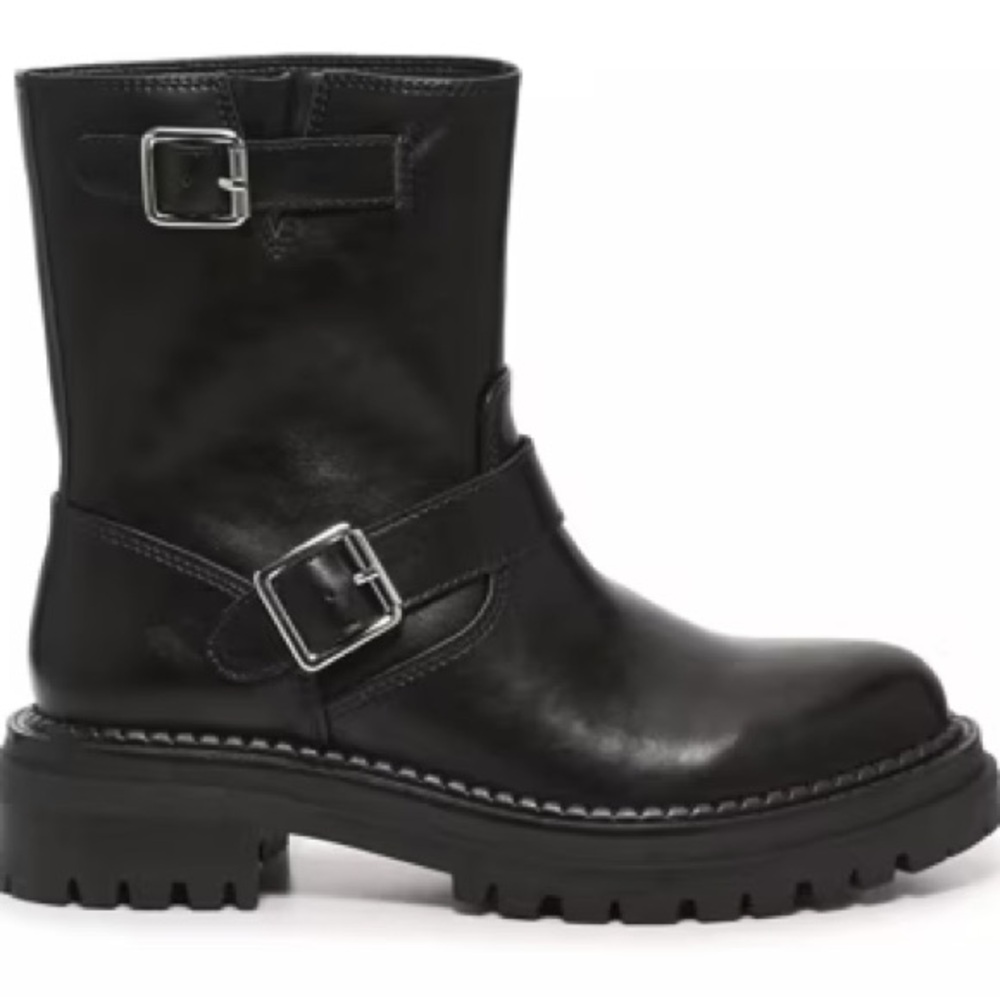Steve Madden Moto Black Ankle Boots 9 worn once